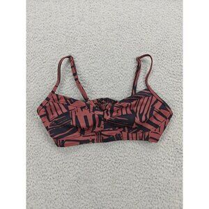 Athleta Bikini Swim Top Womens Small Brown Black Print Adjustable Straps SP20‎